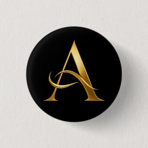 Gylden Initial En Minimalistisk Design Knapp
