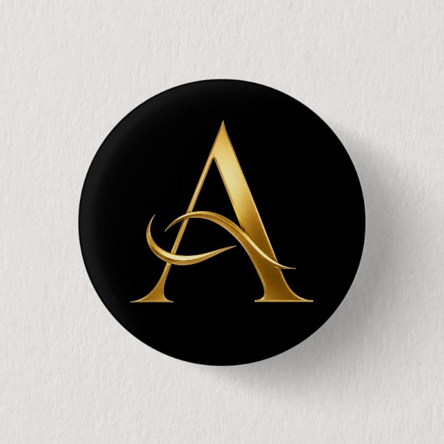 Gylden Initial En Minimalistisk Design Knapp (Framsida)