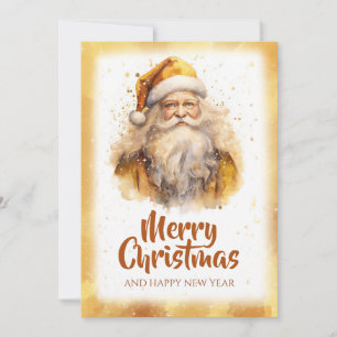 Gylden Jul tomte Akvarell Julkort