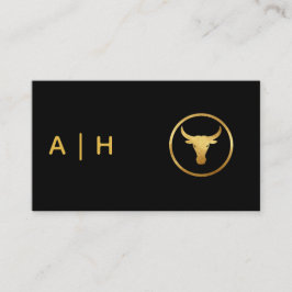 Gylden look - Oxen Zodiak -monogram svart Visitkort