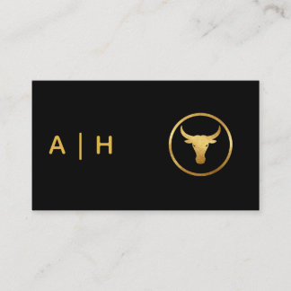 Gylden look - Oxen Zodiak -monogram svart Visitkort