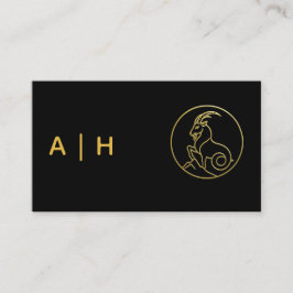 Gylden look - Stenbocken -monogram svart Visitkort