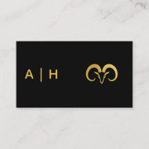 Gylden look - Väduren Zodiak -monogram svart