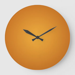 Gylden Orange Bränd Orange Rustik Glad Stor Klocka