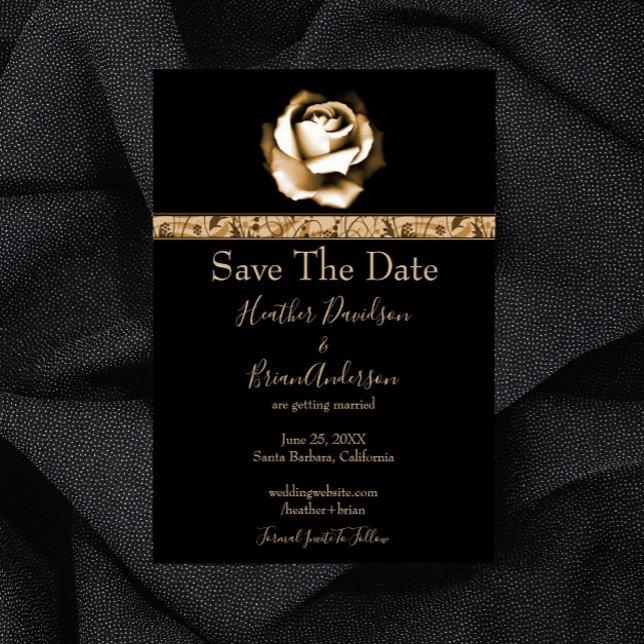 Gylden Ros Spara Datum Datumet (Golden Rose Save the Date)