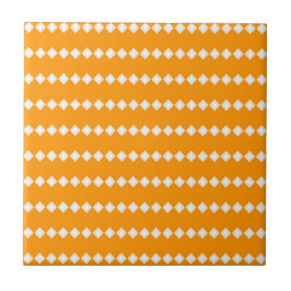Gylden Savann Afrikansk Orange & Elfenbensgeometri Kakelplatta