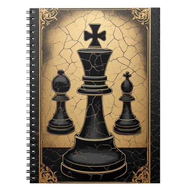 Gylden schackkung maktsymbol ♛ anteckningsbok (Framsidan)