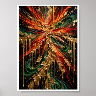 Gylden Supernova - Lyxig Smaragdeld och Guld Dr Poster