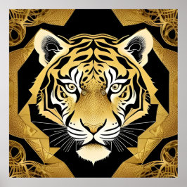 🐯 Gylden Tiger Prydnads Väggkonst Lyxig Dekoratio