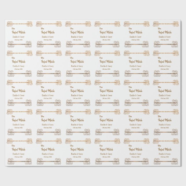 Gylden vintage glitter den perfekta matchande pare presentpapper (Platt)