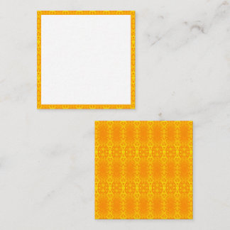 Gyldend Orange Marockansk Damask Fyrkantigt Visitkort