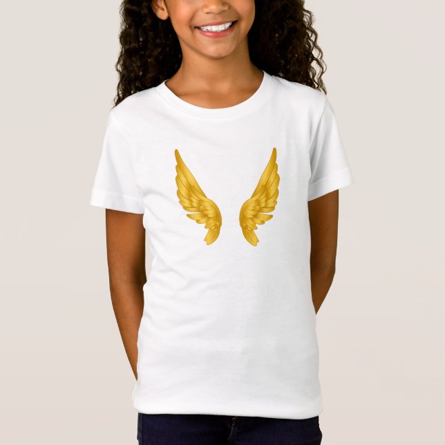 Gyldene Änglaveingar – Stärk Hennes Ljus T-shirt (Framsida)