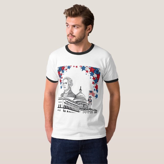 Gyldene gnistor av juli vit t shirt (Hel framsida)