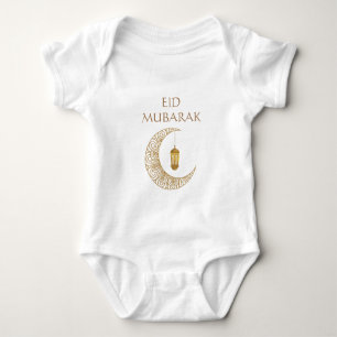 Gyldene halvmåne och lykt Eid Mubarak Islamisk T Shirt