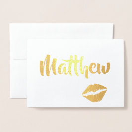 Gyldiga Glamorösa Pussiga Läppar  Folierat Kort