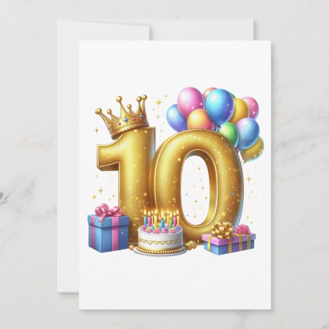 Gyllen 10-årsdag julkort (Framsida)