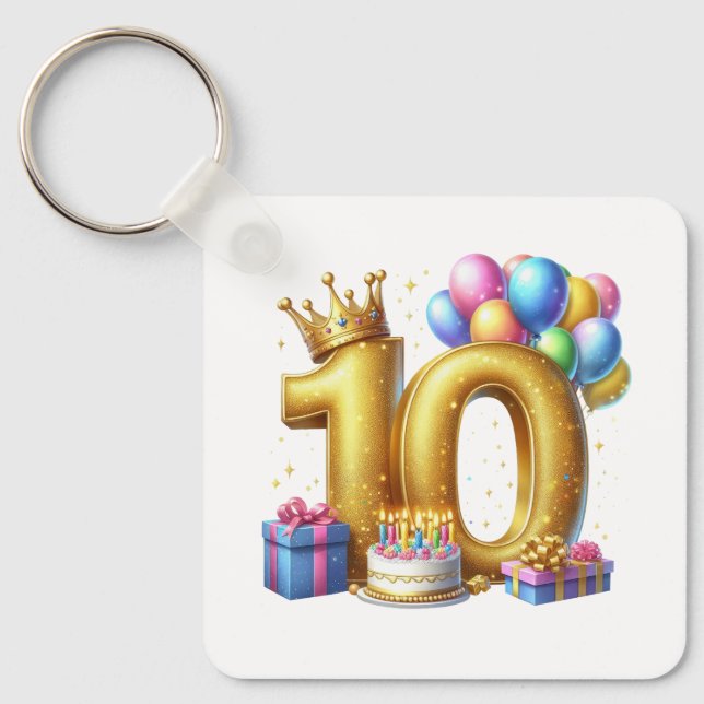 Gyllen 10-årsdag nyckelring (Framsida)