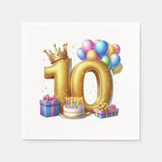 Gyllen 10-årsdag pappersservett