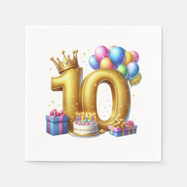 Gyllen 10-årsdag pappersservett (Framsidan)