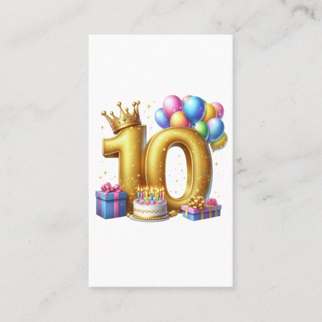 Gyllen 10-årsdag visitkort (Framsida)