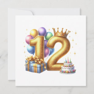 Gyllen 12-årsdag inbjudningar