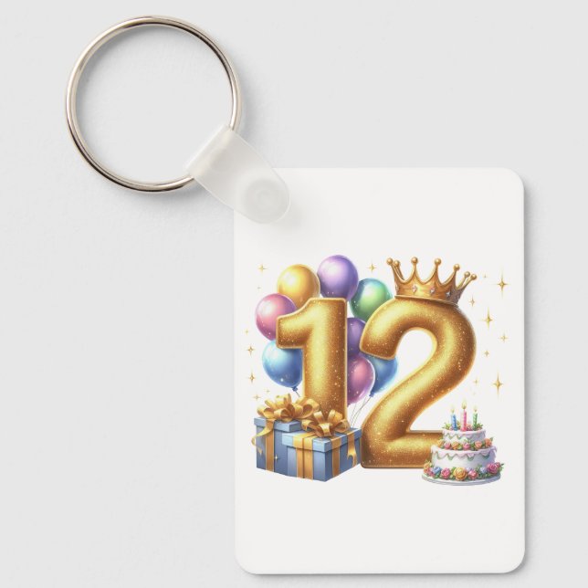 Gyllen 12-årsdag nyckelring (Framsida)