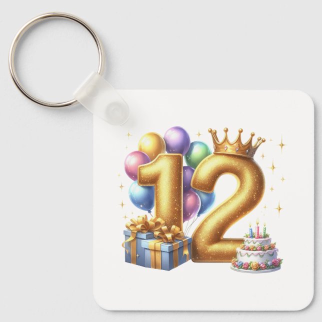 Gyllen 12-årsdag nyckelring (Framsida)