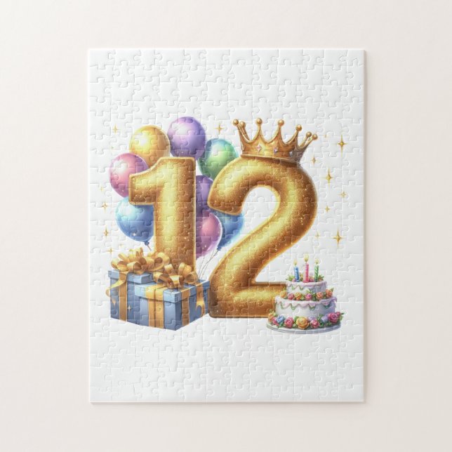 Gyllen 12-årsdag pussel (Vertikal)