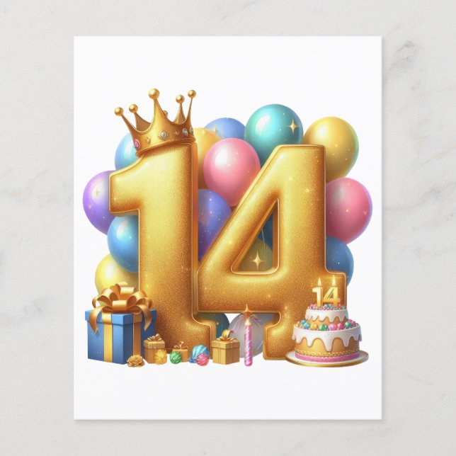 Gyllen 14-årsdag flygblad (Framsidan)
