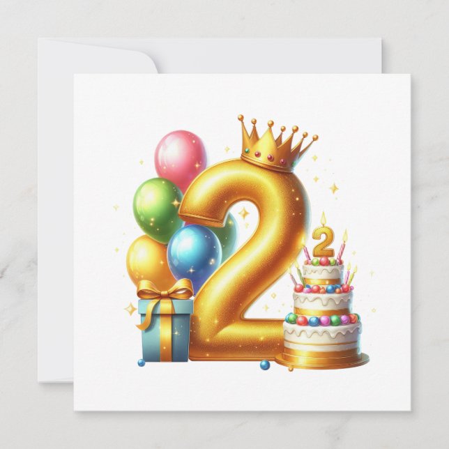 Gyllen 2-årsdag inbjudningar (Framsida)