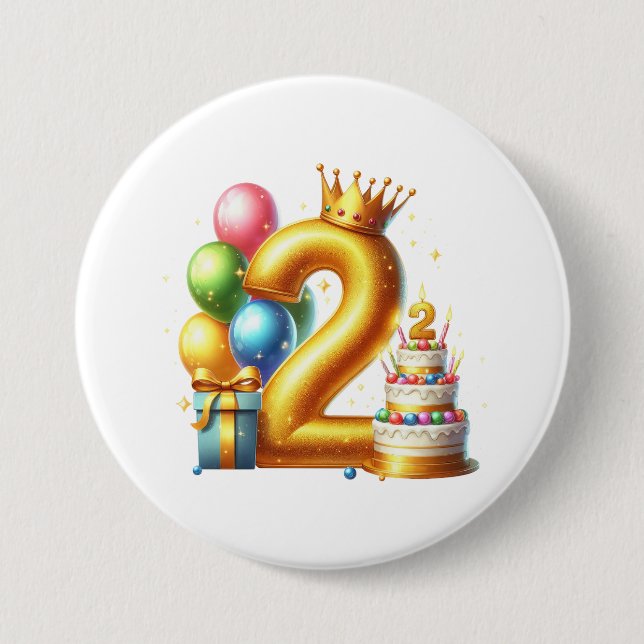 Gyllen 2-årsdag knapp (Framsida)