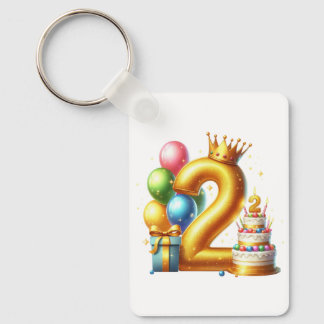 Gyllen 2-årsdag nyckelring