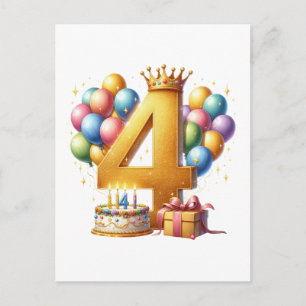 Gyllen 4-årsdag helg vykort