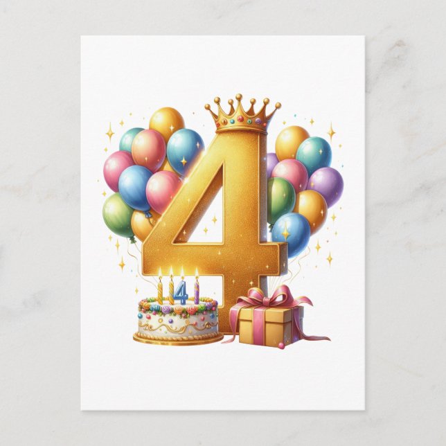 Gyllen 4-årsdag helg vykort (Framsida)