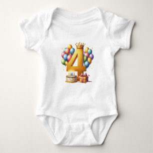 Gyllen 4-årsdag t shirt