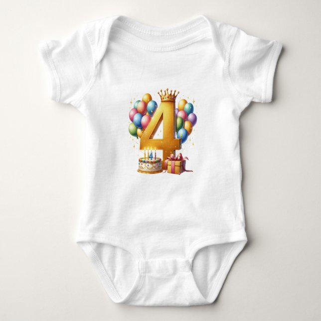 Gyllen 4-årsdag t shirt (Framsida)