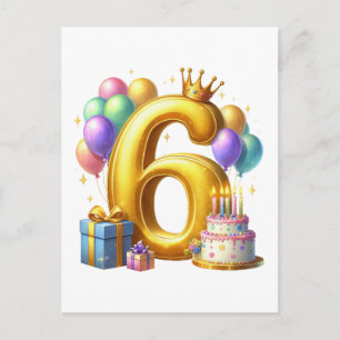 Gyllen 6-årsdag helg vykort
