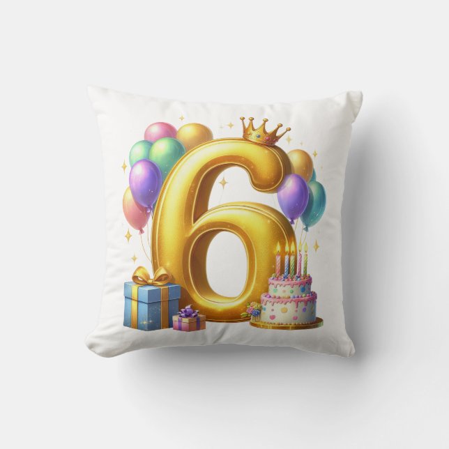 Gyllen 6-årsdag kudde (Framsida)