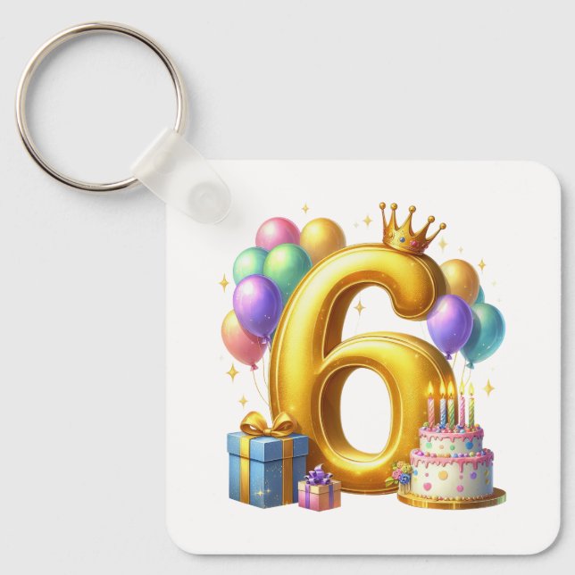 Gyllen 6-årsdag nyckelring (Framsida)