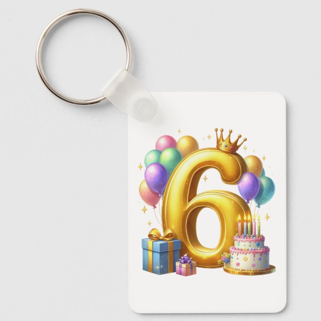 Gyllen 6-årsdag nyckelring (Framsida)