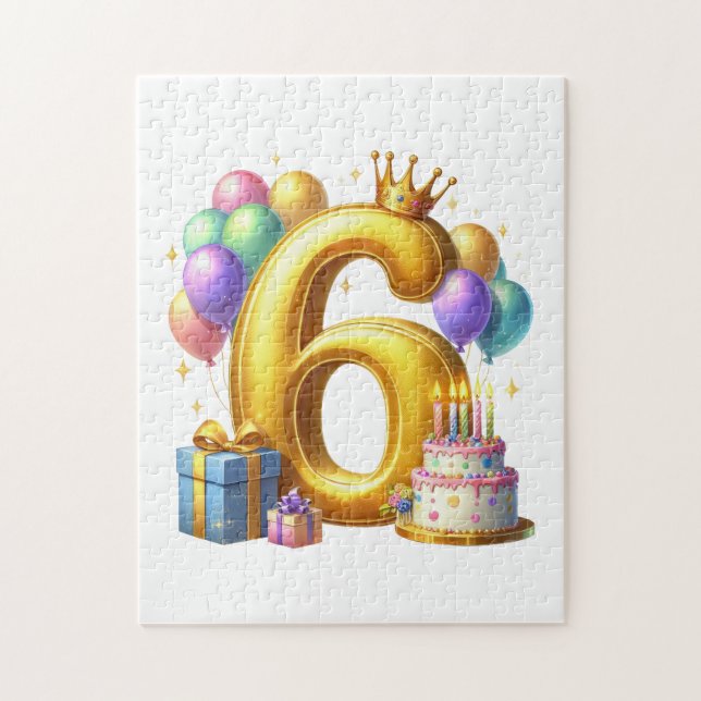 Gyllen 6-årsdag pussel (Vertikal)