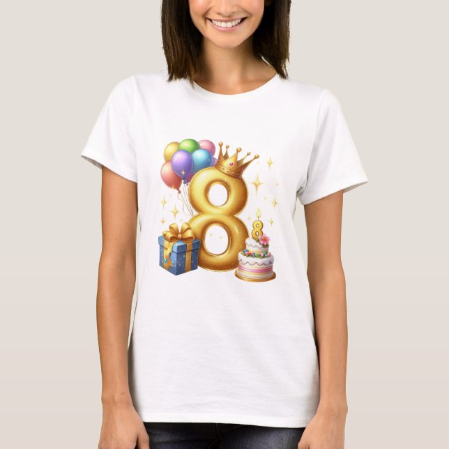Gyllen 8-årsdag t shirt (Framsida)