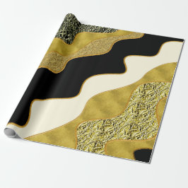 Gyllen Abstrakt Våg Modern Guld Glam Trendig Presentpapper