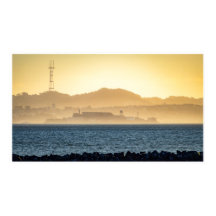 Gyllen dis över Alcatraz – San Francisco-kunstryck