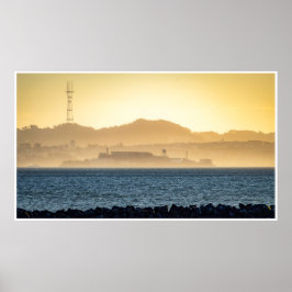 Gyllen dis över Alcatraz – San Francisco-kunstryck Poster