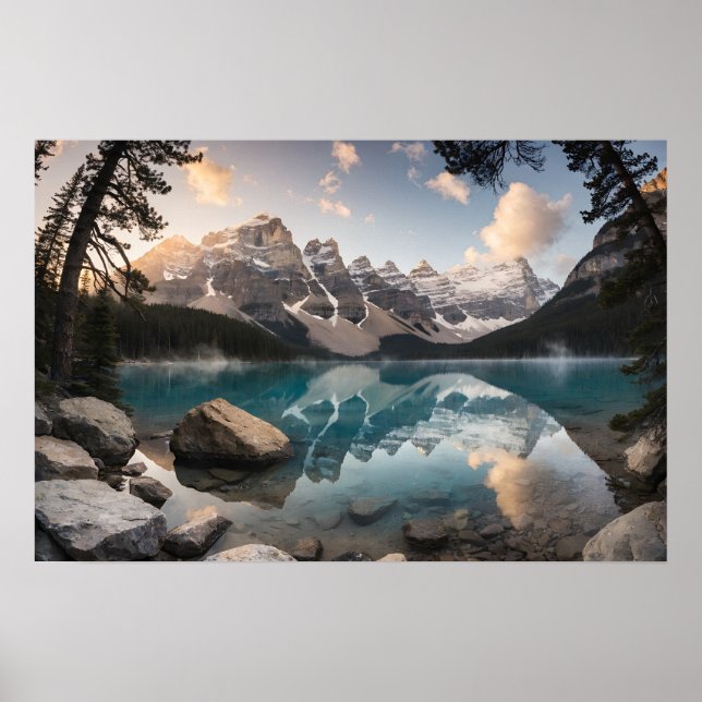 Gyllen frid vid Moraine Lake Poster (Framsidan)