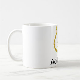 Gyllen glitter akustisk gitarr lägg till namn klot kaffemugg