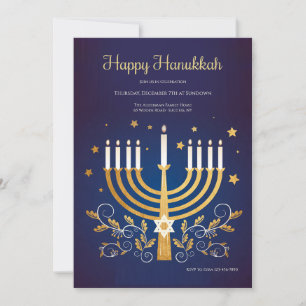Gyllen inbjudan till Hanukkah