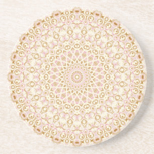 Gyllen Rodnad Modern Mandala Mönster Underlägg