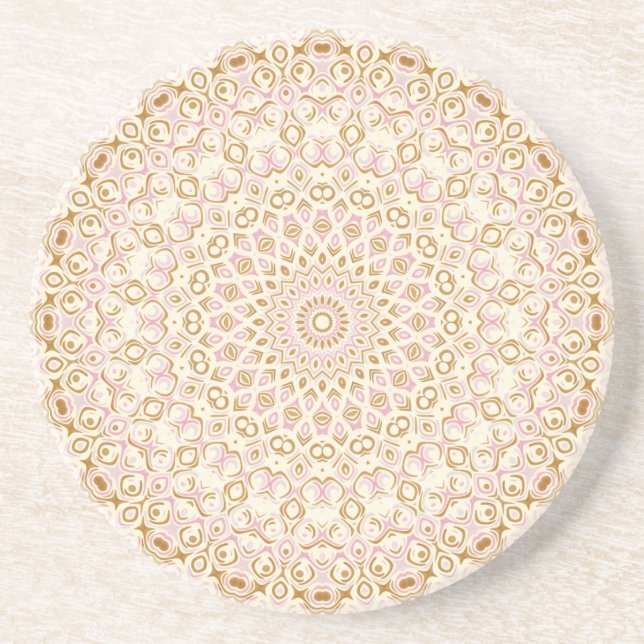 Gyllen Rodnad Modern Mandala Mönster Underlägg (Framsidan)